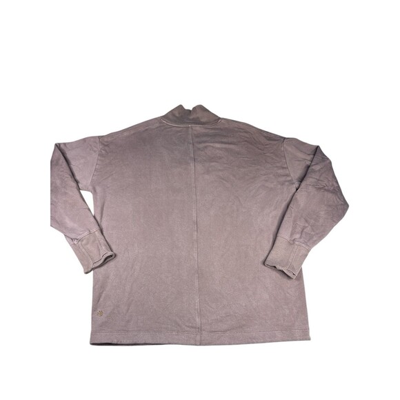 Athleta Clarity V-Neck Sweatshirt Womens Med Rustic Beige Tencel Pullover Cozy - Picture 5 of 11